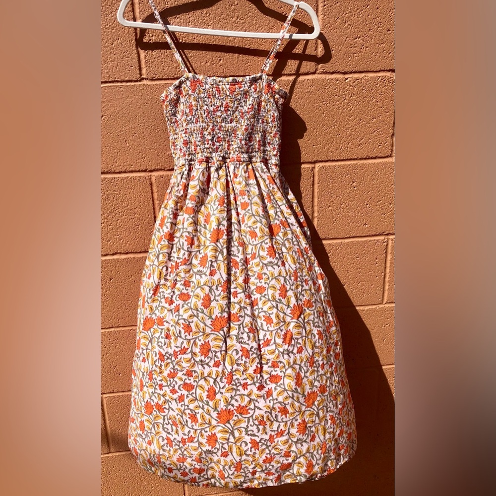 Maisie Smocked Floral Midi Sundress – 100% Cotton – Size M – Nordstrom